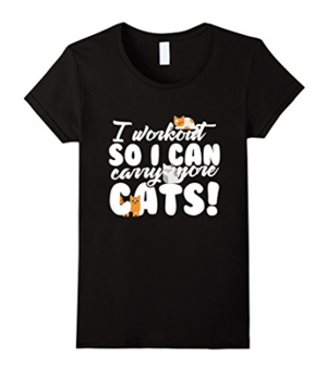 gym working out exercise cat tshirts tank tops