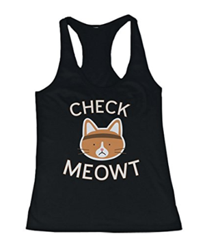 gym working out exercise cat tshirts tank tops