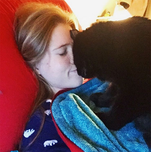 black one eyed emotional support cat