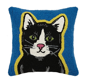 Peking Handicraft Pop Art Cat Hook Pillow Multicolored