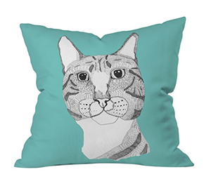 Deny Designs Casey Rogers Tabby Cat Throw Pillow 16 x 16 