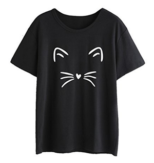 Simple And Stylish Cat T-shirts For Women Who Are Fanatical About ...