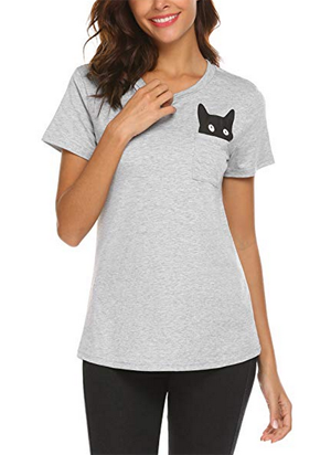 Simple And Stylish Cat T-shirts For Women Who Are Fanatical About ...