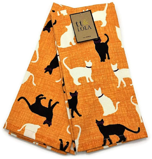 halloween cat kitchen towels
