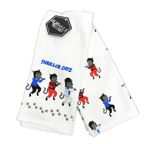 halloween cat kitchen towels