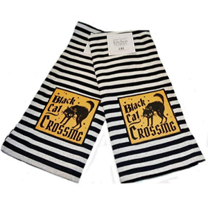 halloween cat kitchen towels