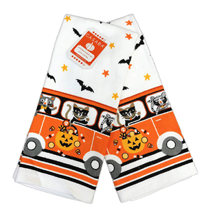 halloween cat kitchen towels