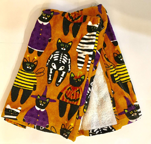 halloween cat kitchen towels