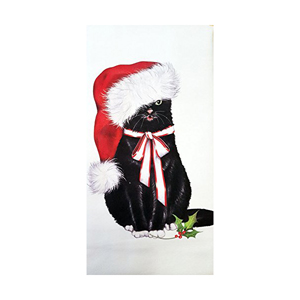 cat christmas kitchen tea towels