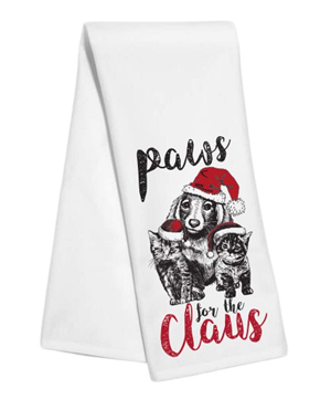 cat christmas kitchen tea towels