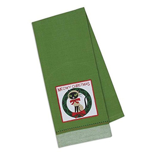 cat christmas kitchen tea towels