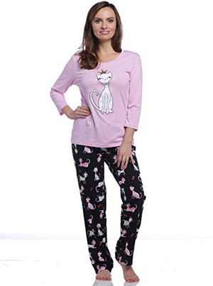 sets of cat pajamas sleepwear for women