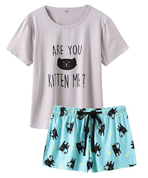 sets of cat pajamas sleepwear for women