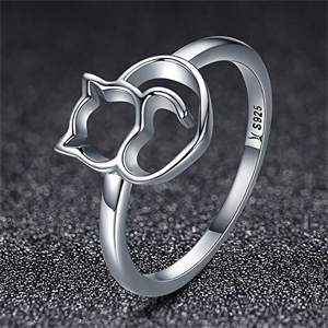 sterling silver cats rings for women