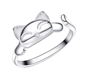 sterling silver cats rings for women