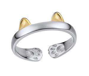sterling silver cats rings for women