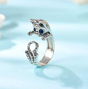 sterling silver cats rings for women