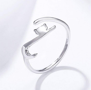 sterling silver cats rings for women