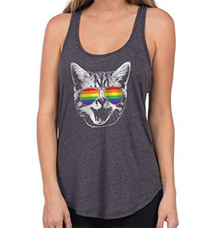 grey gray cat tank tops for women