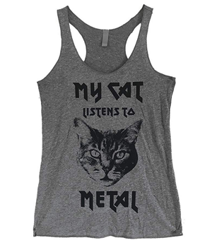 grey gray cat tank tops for women