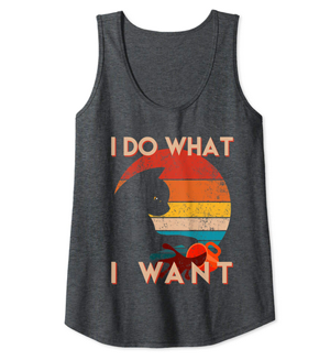 grey gray cat tank tops for women