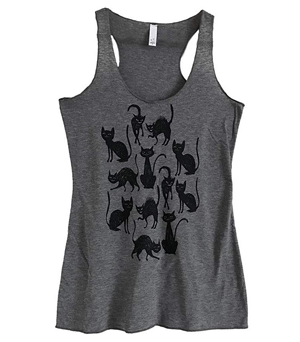 Grey Tank Tops For Women Who Love Cats! – Meow As Fluff
