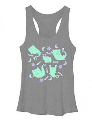 grey gray cat tank tops for women