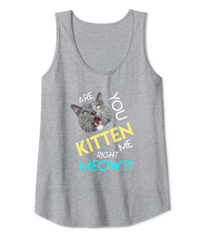 grey gray cat tank tops for women