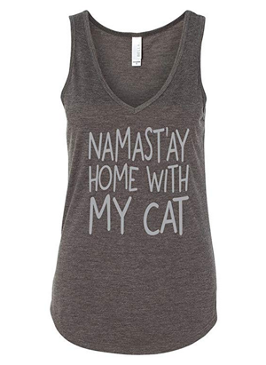 grey gray cat tank tops for women