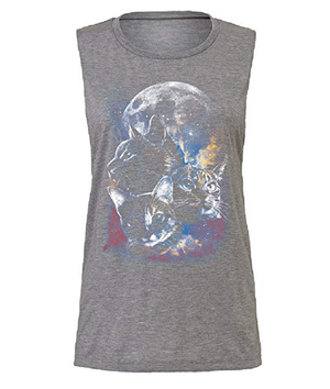 grey gray cat tank tops for women