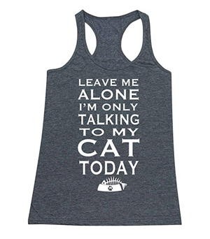 grey gray cat tank tops for women