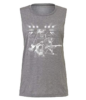 grey gray cat tank tops for women
