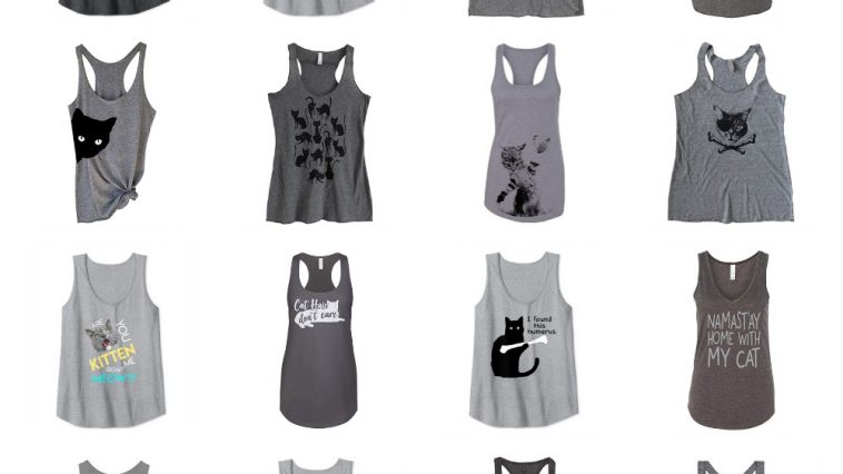 grey tank tops cats women feature
