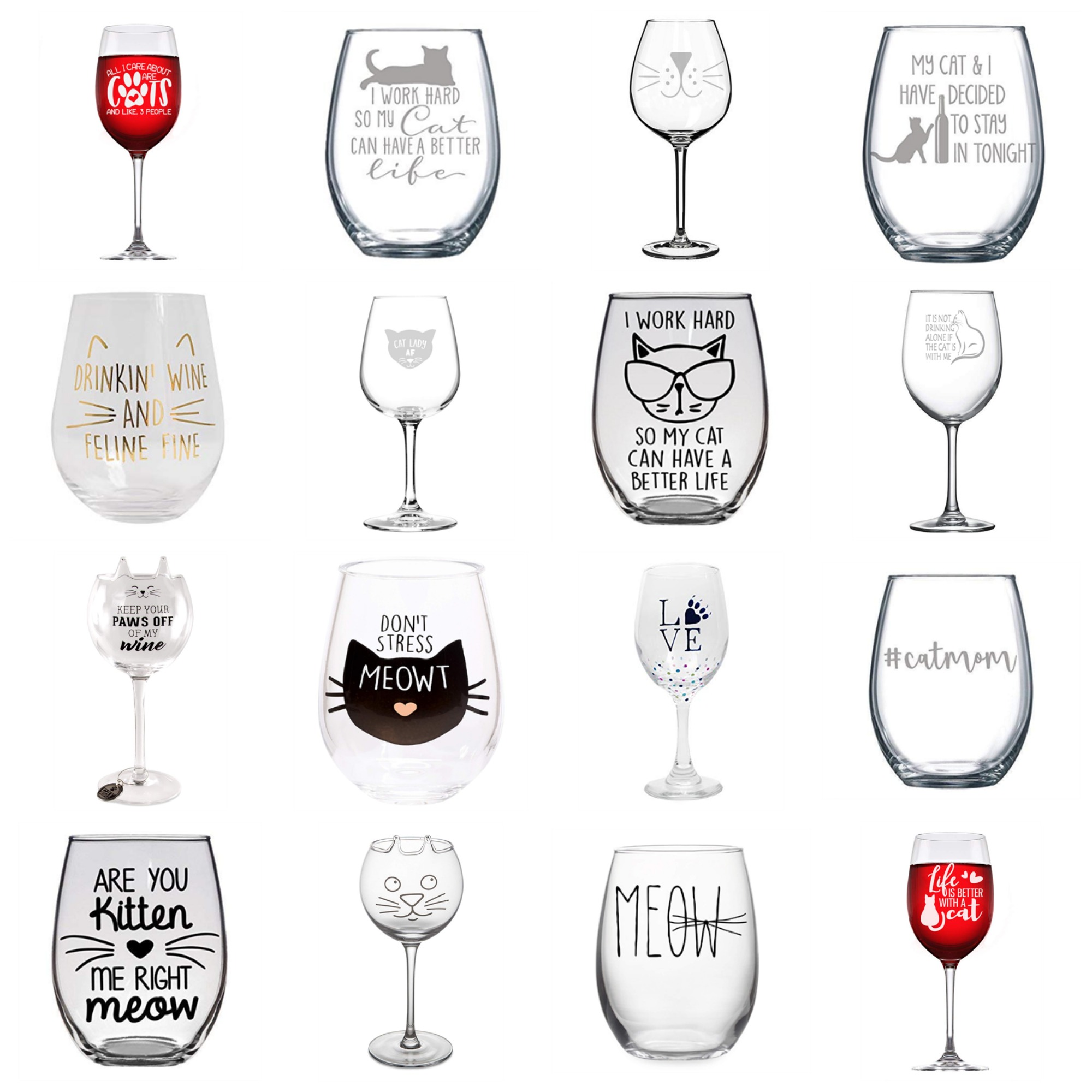 Best House Cat Wine Glass Fancy s From Friends Present For Cat Lovers I Just Want to Be a Stay at Home Housecat Dad 