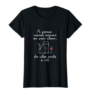 wine and cats tshirts