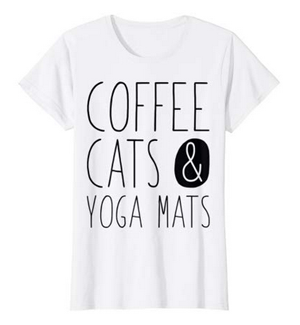 tshirts for people who love coffee cats and yoga