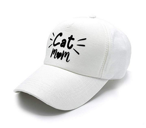 Custom Snapback Hats for Men & Women Cat Mama Face and Tail Pink Embroidery 