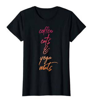 tshirts for people who love coffee cats and yoga