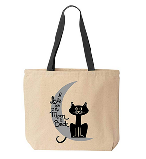 cotton canvas cat tote bags