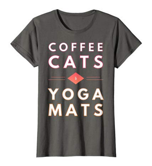 tshirts for people who love coffee cats and yoga