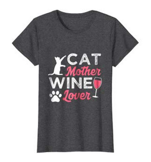 wine and cats tshirts