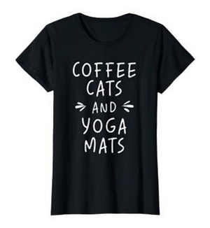 tshirts for people who love coffee cats and yoga