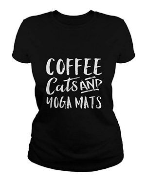 tshirts for people who love coffee cats and yoga