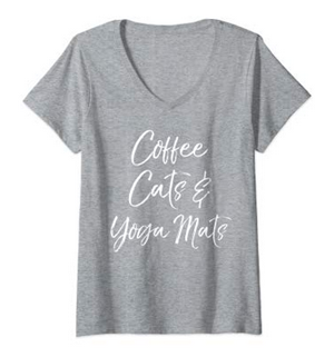 tshirts for people who love coffee cats and yoga