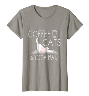 tshirts for people who love coffee cats and yoga