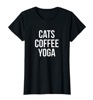 tshirts for people who love coffee cats and yoga