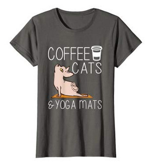 tshirts for people who love coffee cats and yoga