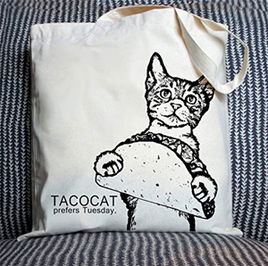 cotton canvas cat tote bags