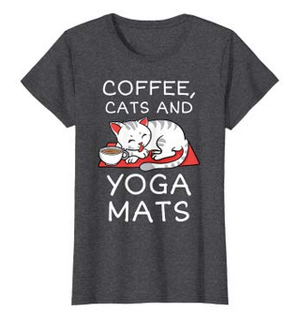 tshirts for people who love coffee cats and yoga
