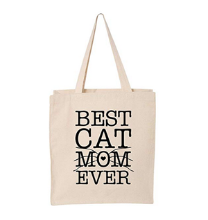 cotton canvas cat tote bags